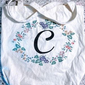 MONOGRAMMED “C” CANVAS TOTE BAG